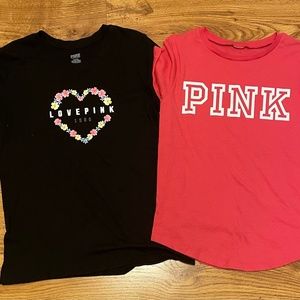 2 Victoria's Secret PINK T-Shirts sz M